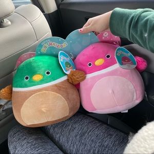 Squishmallow Avery green duck and Della pink duck duo 8" Set BNWT